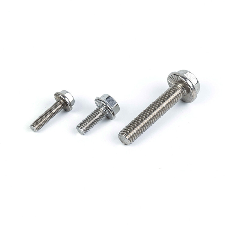 Full Thread Stainless Steel Hex Flange Bolt M3 M4 M5 M6 DIN934 933 with Plain Finish