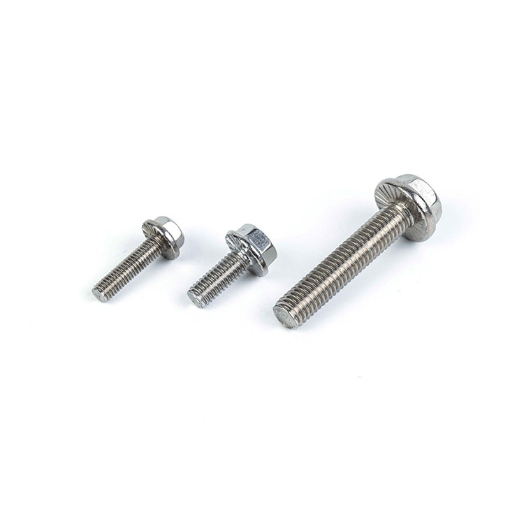304 Stainless Steel Flange Hexagonal Bolt with Outer Hexagonal Head M5 M6 M8 M10 M12