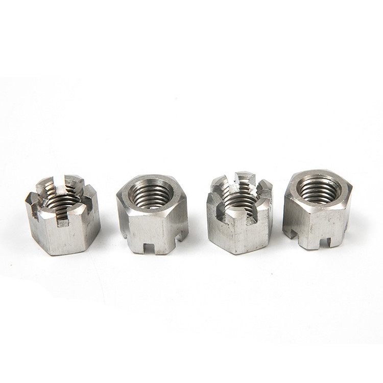Plain Yellow Zinc Plated Stainless Steel Thin Slotted Nut for Connection GB6178 GB6181