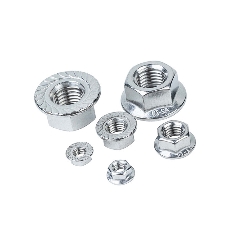 DIN6923 Standard Stainless Steel 304 Flange Nylock Nut M3 M4 M5 M6 M8 M10 for Control