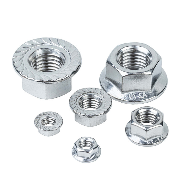 Nut M4 M5 M6 M8 M10x1.25 Flange Lock Nut Finish Other Stainless Steel DIN6923 Serrated