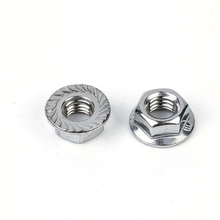 304 Stainless Steel M5 M8 M10 M12 Hex Nylon Lock Hex Flange Nuts for DIN6923 Standard
