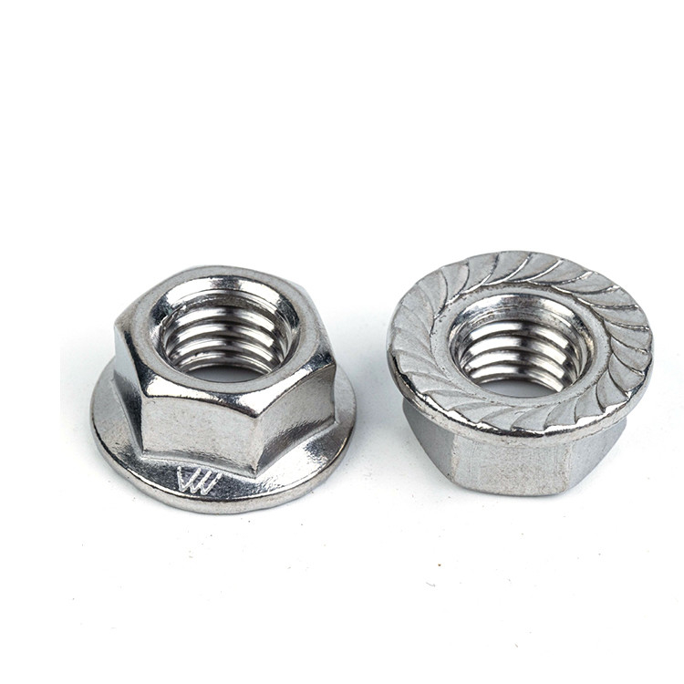 Imperial Measurement System Stainless Steel Self Locking Hex Flange Nut M4 M5 M6 M8 M10 8x20