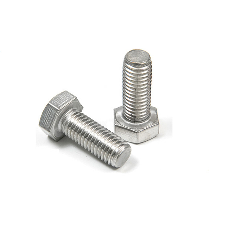 M5 M6 M10 Hex bolt Full thread Plain Finish Stainless Steel Hex Head Bolt DIN933