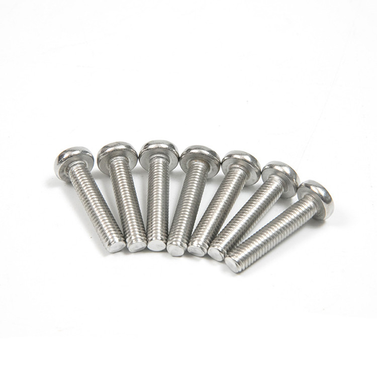 304 316 Stainless Steel Full Thread Phillips Pan Head Machine Screws INCH Plain Finish