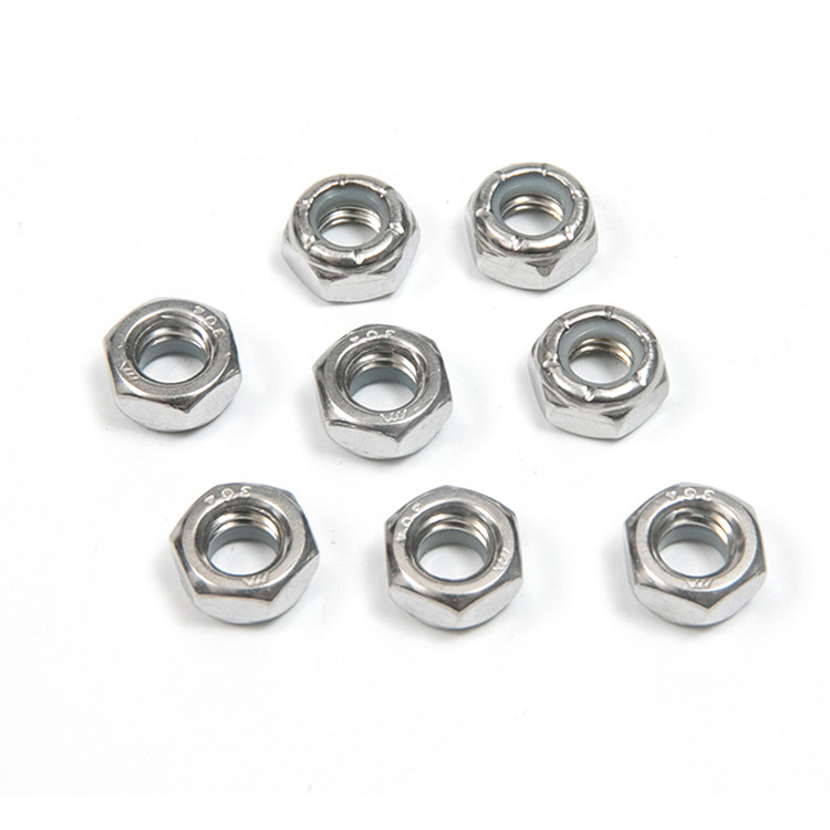 Customized Stainless Steel Hex Nylon Insert Thread Knurled Nuts for Different Sizes