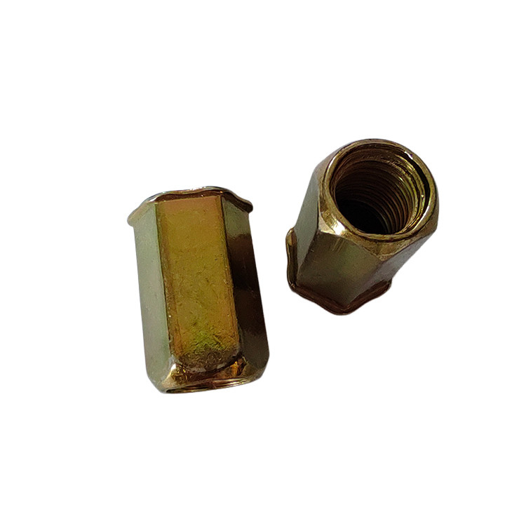 4.8 Grade Zinc Yellow-Chromate Plated Full Hex Rivet Nut for Small Head Applications