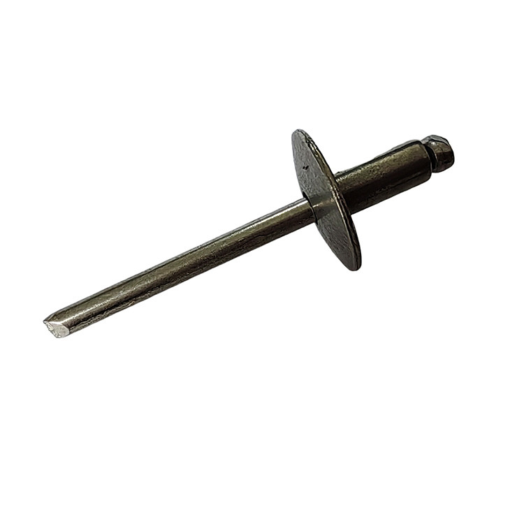 High Load Capacity Open Type Steel Pull Rivets with Large Brim and Bright Finish