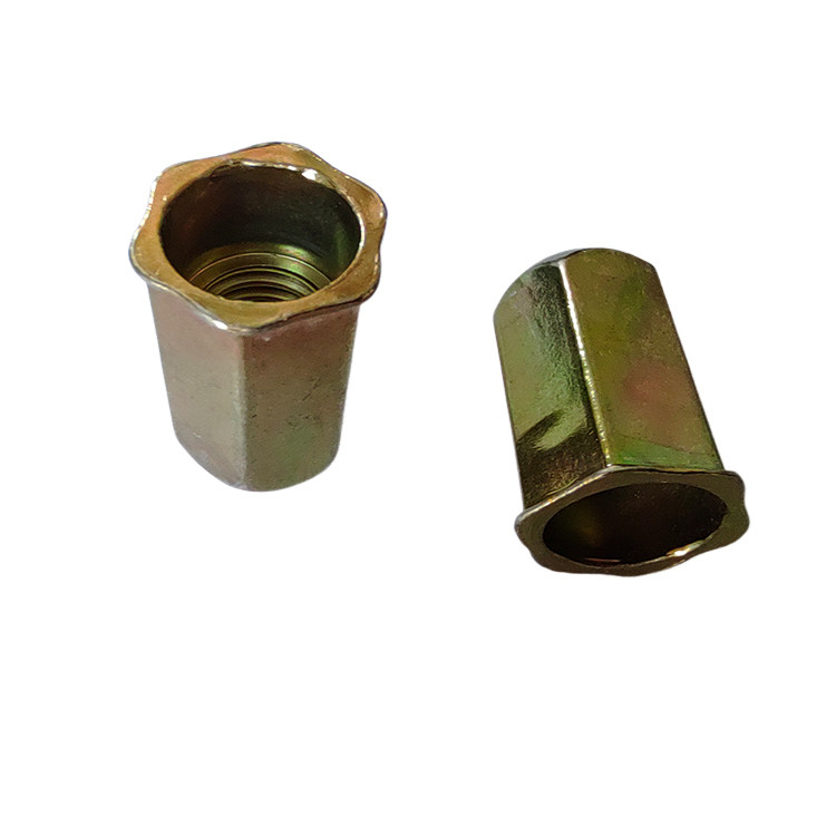 Yellow Zinc Plated Carbon Steel Small Head Full Hex Open Rivet Nut for Heavy Industry