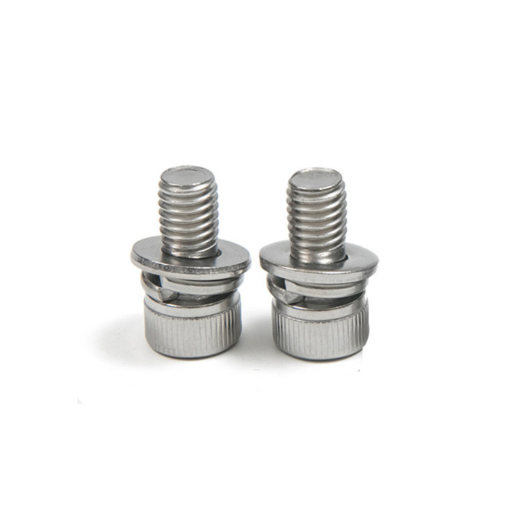M3 M4 M5 M6 Stainless Steel Knurled Hex Socket Head Cap Screw with Washer Assortment