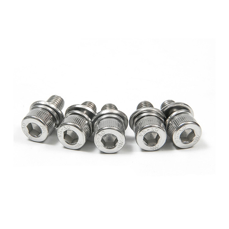 Stainless Steel Hex Socket Head Cap Screws Bolts with Spring Washer and Plain Washers