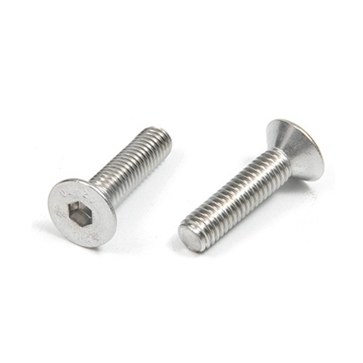 Strength grade A-level Custom Stainless Steel ISO Standard Hex Socket Countersunk Head Screws Clean Durable