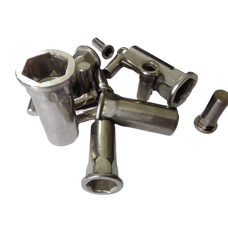 Stainless Steel Corrosion-Resistant Semi-Hex Blind Rivet Nut with Nickel Plated Finish