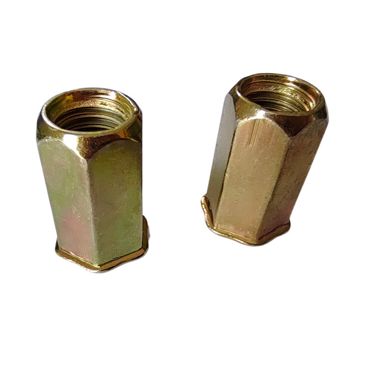 Yellow Zinc-Plated Carbon Steel Small Head Full Hex Open Rivet Nut with DIN Standard
