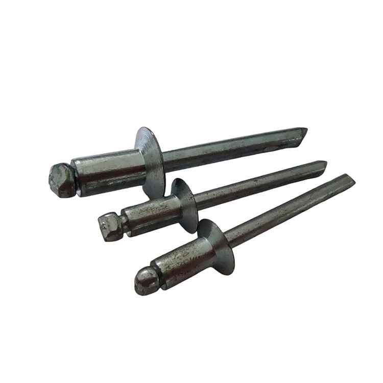High Strength 12mm Open End Blind Rivets Iron Countersunk Head Nature in DIN Standard