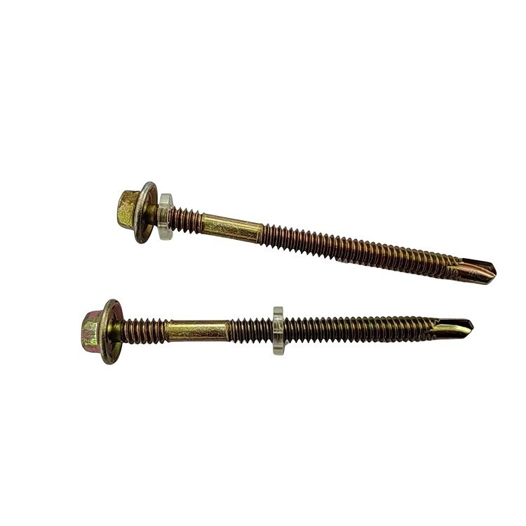 Hexagonal Hex Head self drilling screw with rubber washer 2024 Metal Finish ZINC PLATED